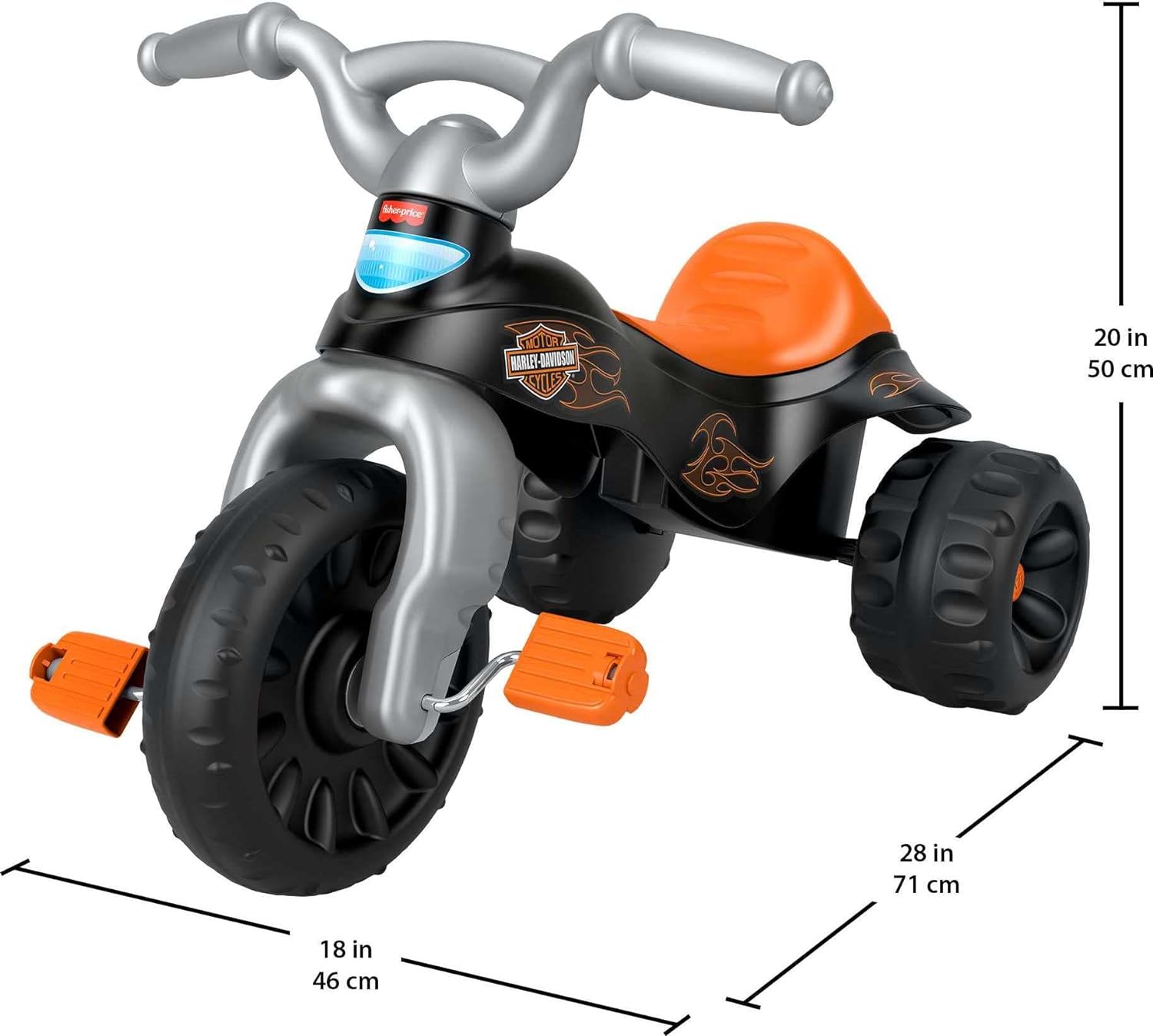 Fisher-Price Toddler Tricycle Harley-Davidson Tough Trike, Toy Bike with Handlebar Grips & Storage for Outdoor Play Kids Ages 2+ Years (Amazon Exclusive)
